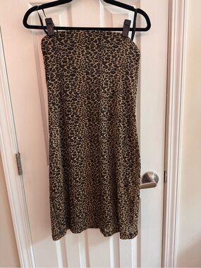 EXPRESS Vintage 90s/Y2k Strapless Mesh Leopard Print Dress Size 7/8